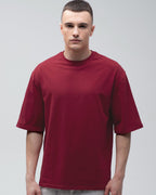 Футболка оверсайз RAY OVERSIZE чоловіча бордова (U0104M-Burgundy) — фото 1