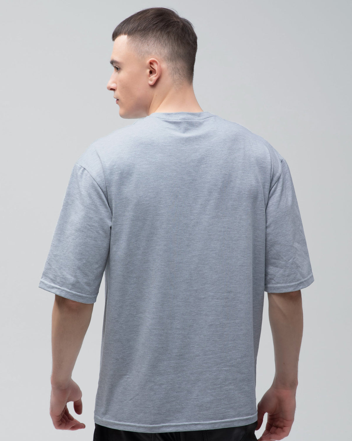 Футболка оверсайз RAY OVERSIZE чоловіча сірий меланж (U0104M-Grey Heather) — фото 3