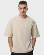 Футболка оверсайз RAY OVERSIZE чоловіча бежева (U0104M-Cream) — фото 1