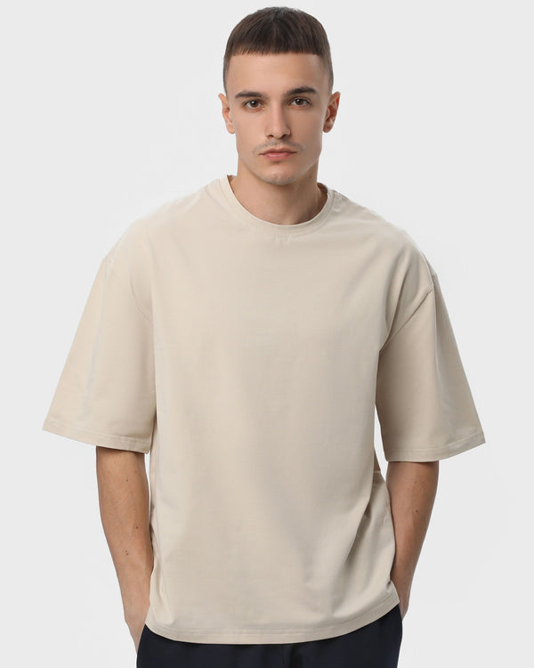 Футболка оверсайз RAY OVERSIZE чоловіча бежева (U0104M-Cream) — фото 1