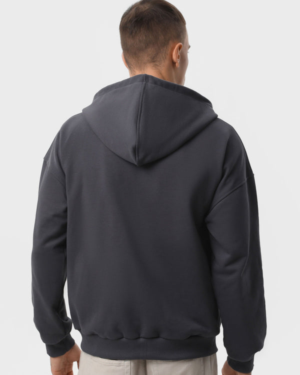 Худі на блискавці чоловіче базове RAY PREMIUM LOOSE темно-сіре (U0409M-Dark Grey) — фото 3