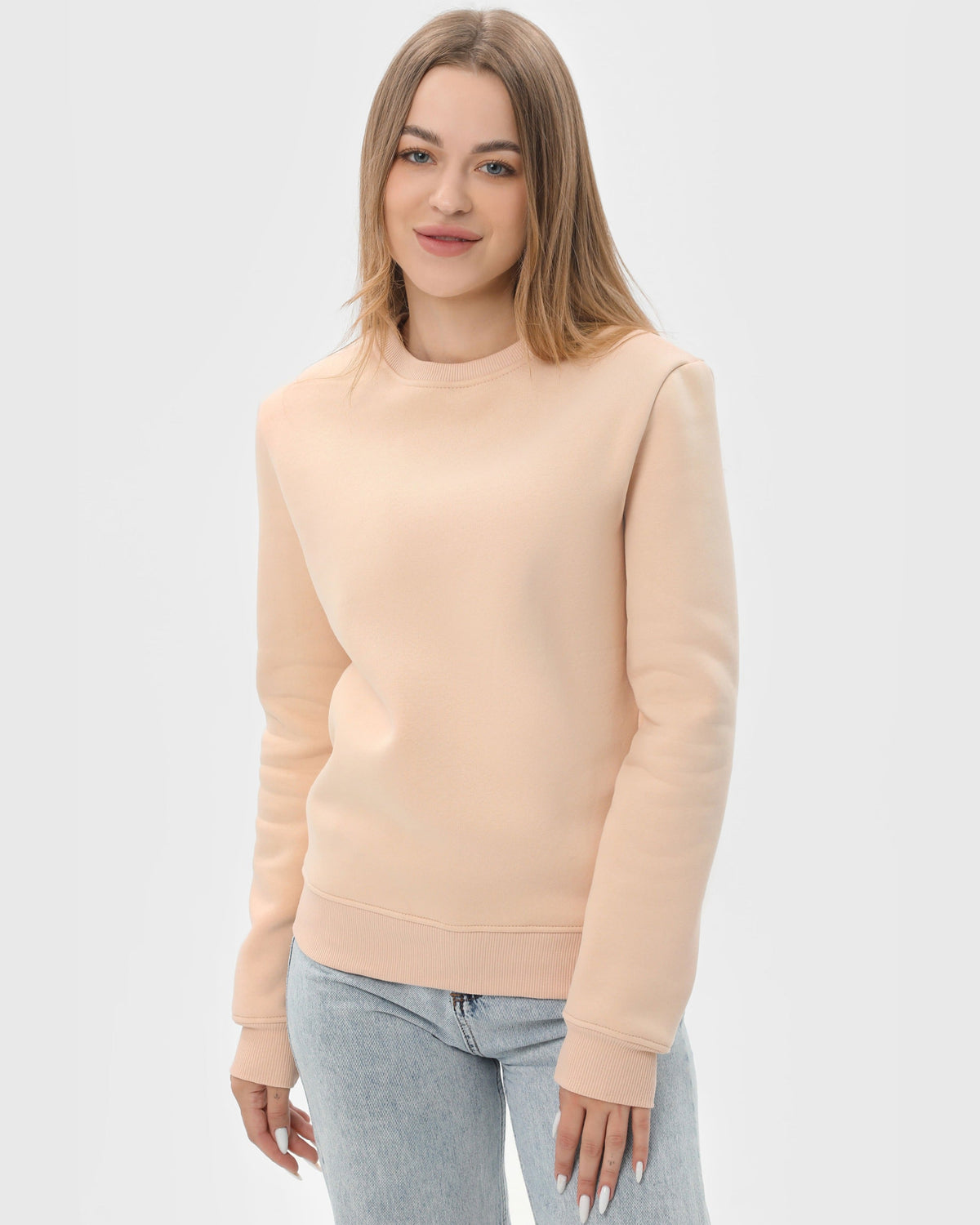 Світшот жіночий базовий утеплений RAY BASIC бежевий (U0301W-Cream) — фото 1
