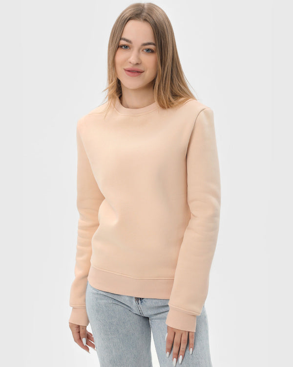 Світшот жіночий базовий утеплений RAY BASIC бежевий (U0301W-Cream) — фото 1