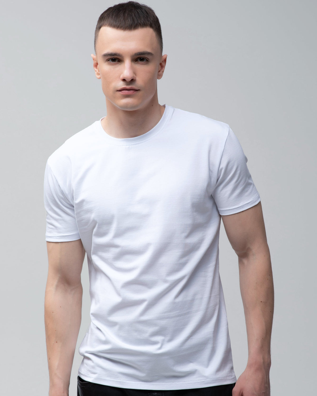 Футболка базова Ray Premium Fit чоловіча біла (U0102-White) — фото 1
