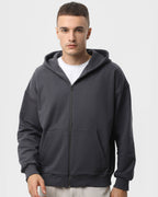 Худі на блискавці чоловіче базове RAY PREMIUM LOOSE темно-сіре (U0409M-Dark Grey) — фото 1
