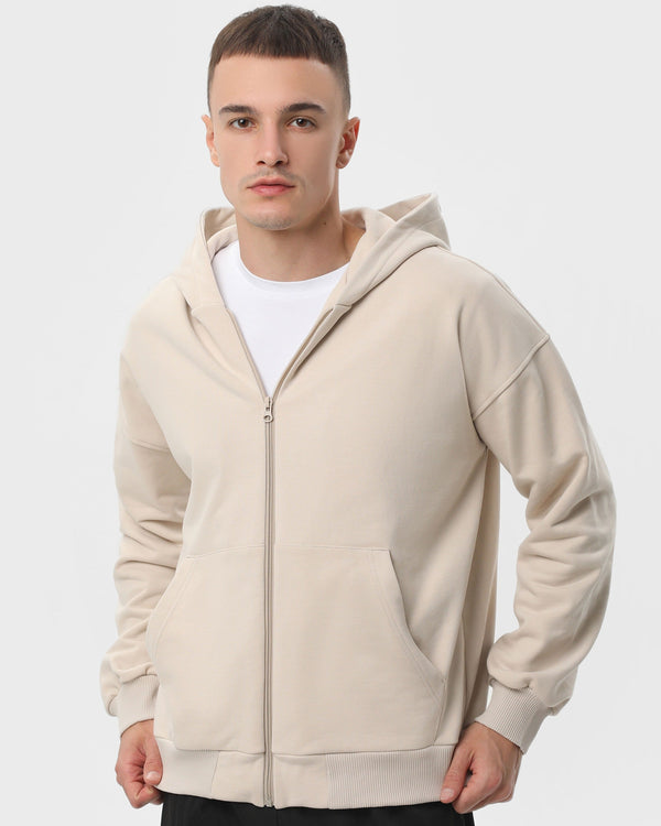 Худі на блискавці чоловіче базове RAY PREMIUM LOOSE бежеве (U0409M-Cream) — фото 1