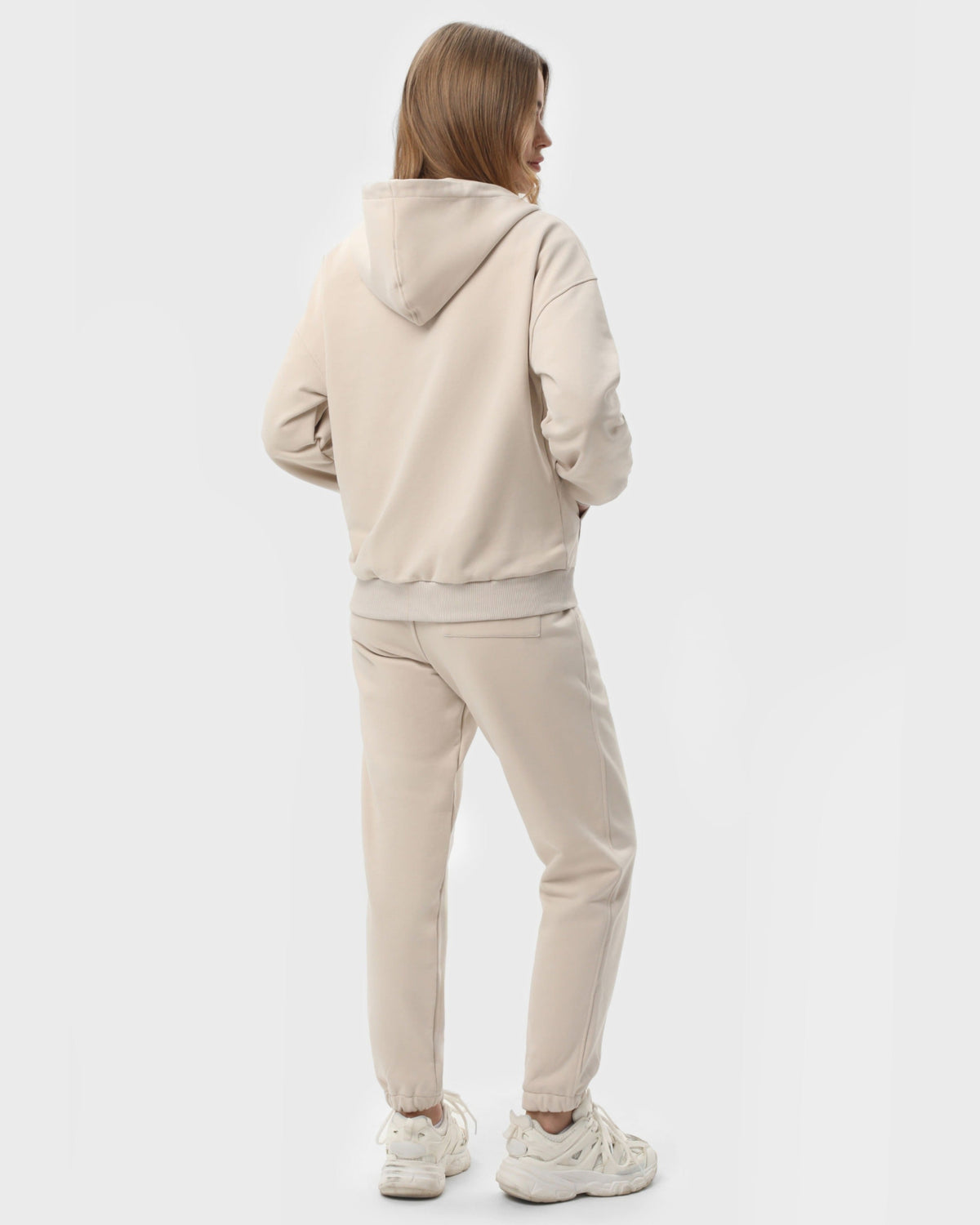 Костюм жіночий худі на блискавці та штани RAY PREMIUM LOOSE бежевий (U0809W-Cream) — фото 3