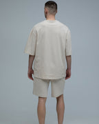 Костюм футболка оверсайз та шорти RAY BASIC бежевий чоловічий (U1801M-Cream) — фото 4
