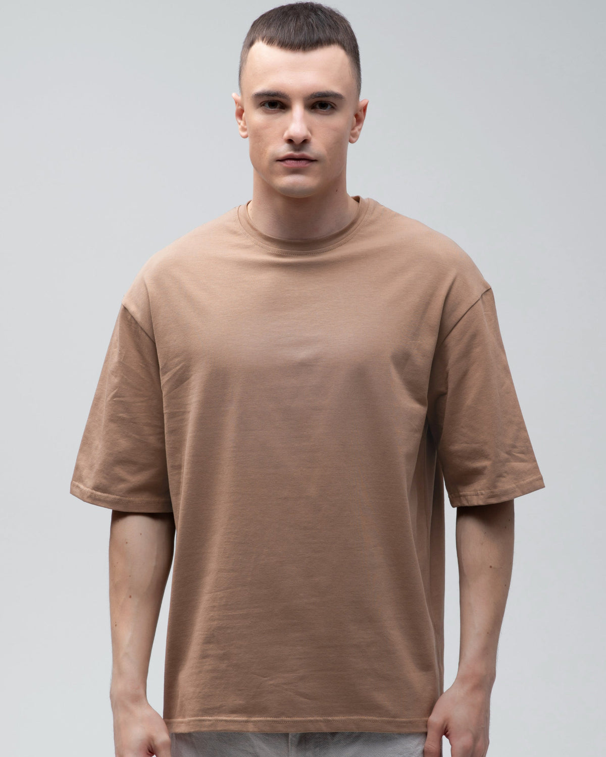 Футболка оверсайз RAY OVERSIZE чоловіча коричнева (U0104M-Brown) — фото 1