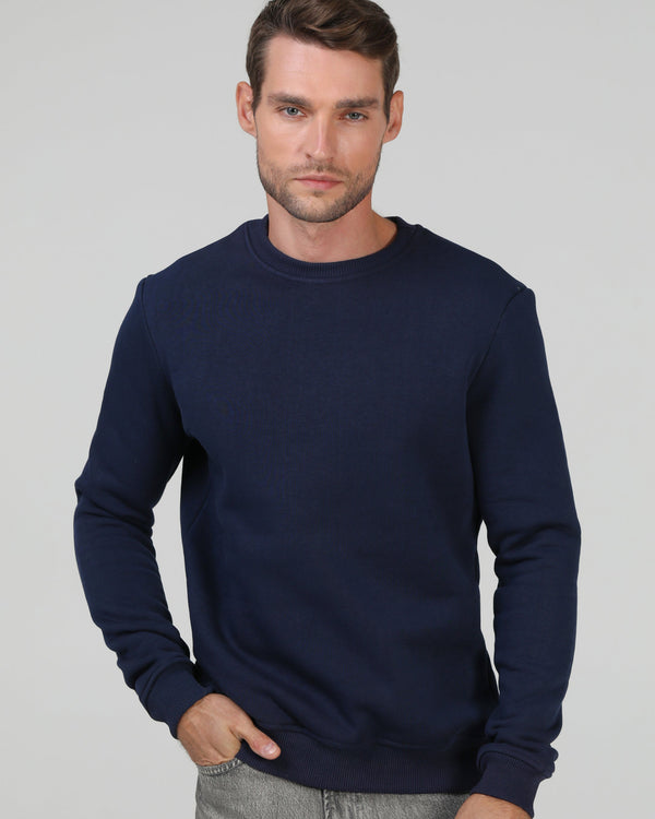 Світшот базовий Ray Basic утеплений чоловічий темно-синій (U0301M-Navy Blue) — фото 1