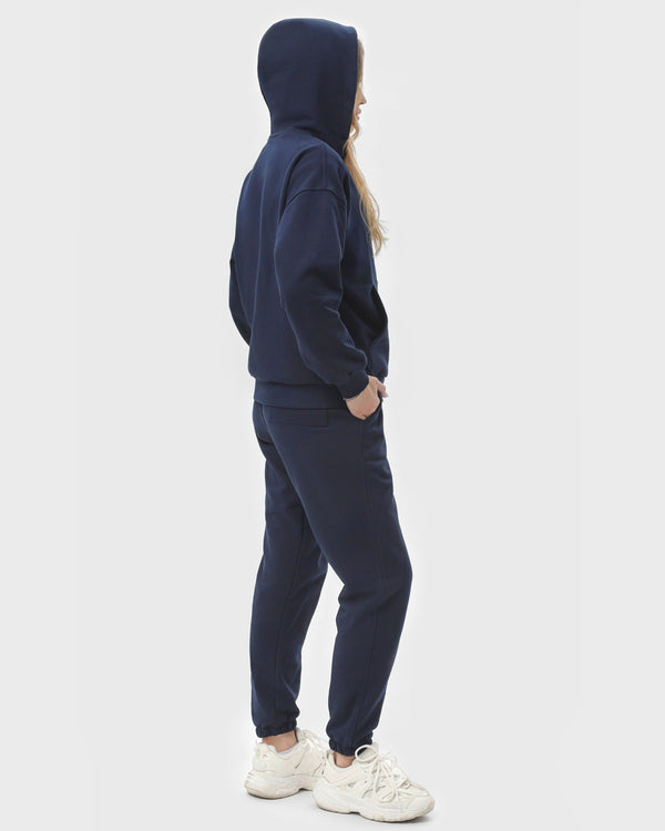 Костюм жіночий худі на блискавці та штани RAY PREMIUM LOOSE темно-синій (U0809W-Navy Blue) — фото 3