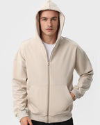 Худі на блискавці чоловіче базове RAY PREMIUM LOOSE бежеве (U0409M-Cream) — фото 4