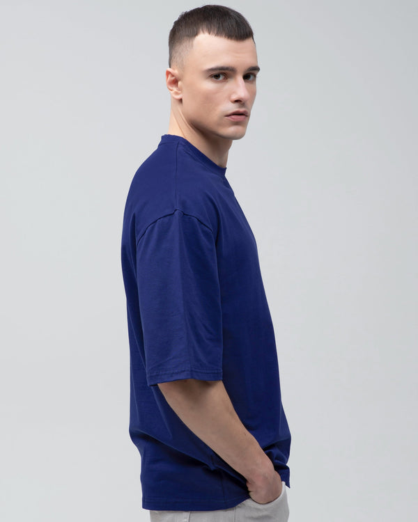 Футболка оверсайз RAY OVERSIZE чоловіча темно-синя (U0104M-Navy Blue) — фото 2