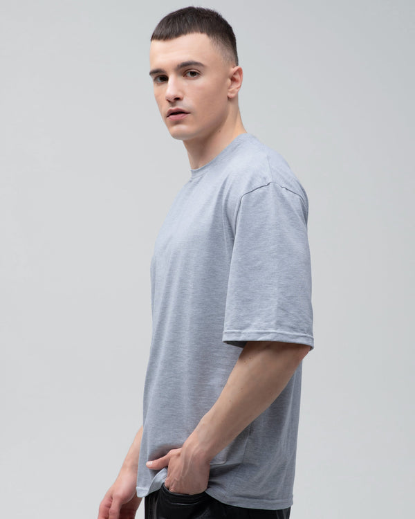Футболка оверсайз RAY OVERSIZE чоловіча сірий меланж (U0104M-Grey Heather) — фото 2