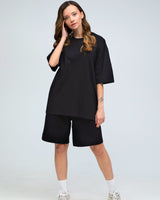 Костюм футболка оверсайз та шорти RAY BASIC чорний жіночий (U1801W-Black) — фото 1