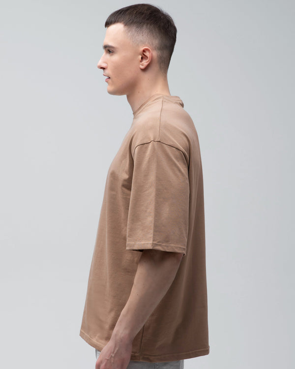 Футболка оверсайз RAY OVERSIZE чоловіча коричнева (U0104M-Brown) — фото 2
