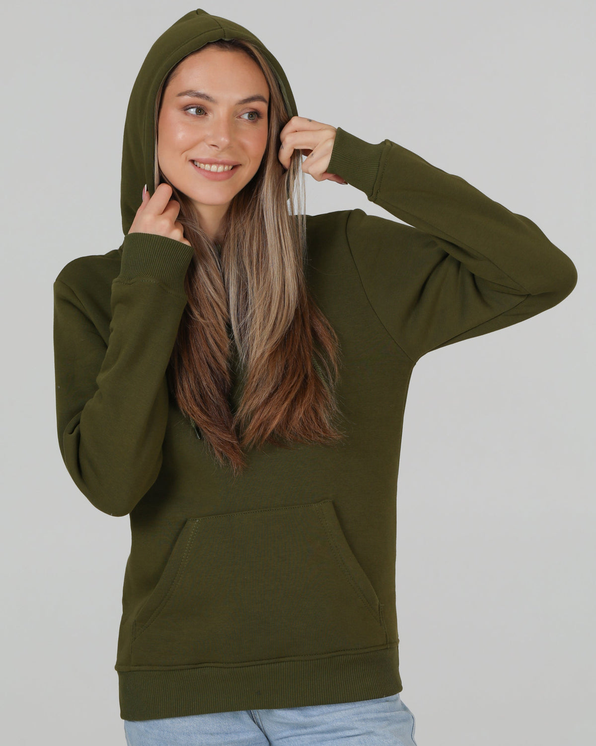 Худі базове Ray Basic утеплене жіноче хакі (U0401W-Khaki) — фото 1