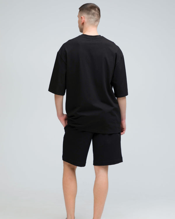 Костюм футболка оверсайз та шорти RAY BASIC чорний чоловічий (U1801M-Black) — фото 3