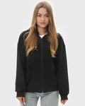 Худі на блискавці жіночече базове RAY PREMIUM LOOSE чорне (U0409W-Black) — фото 1