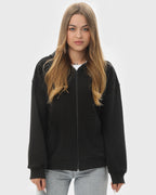 Худі на блискавці жіночече базове RAY PREMIUM LOOSE чорне (U0409W-Black) — фото 1