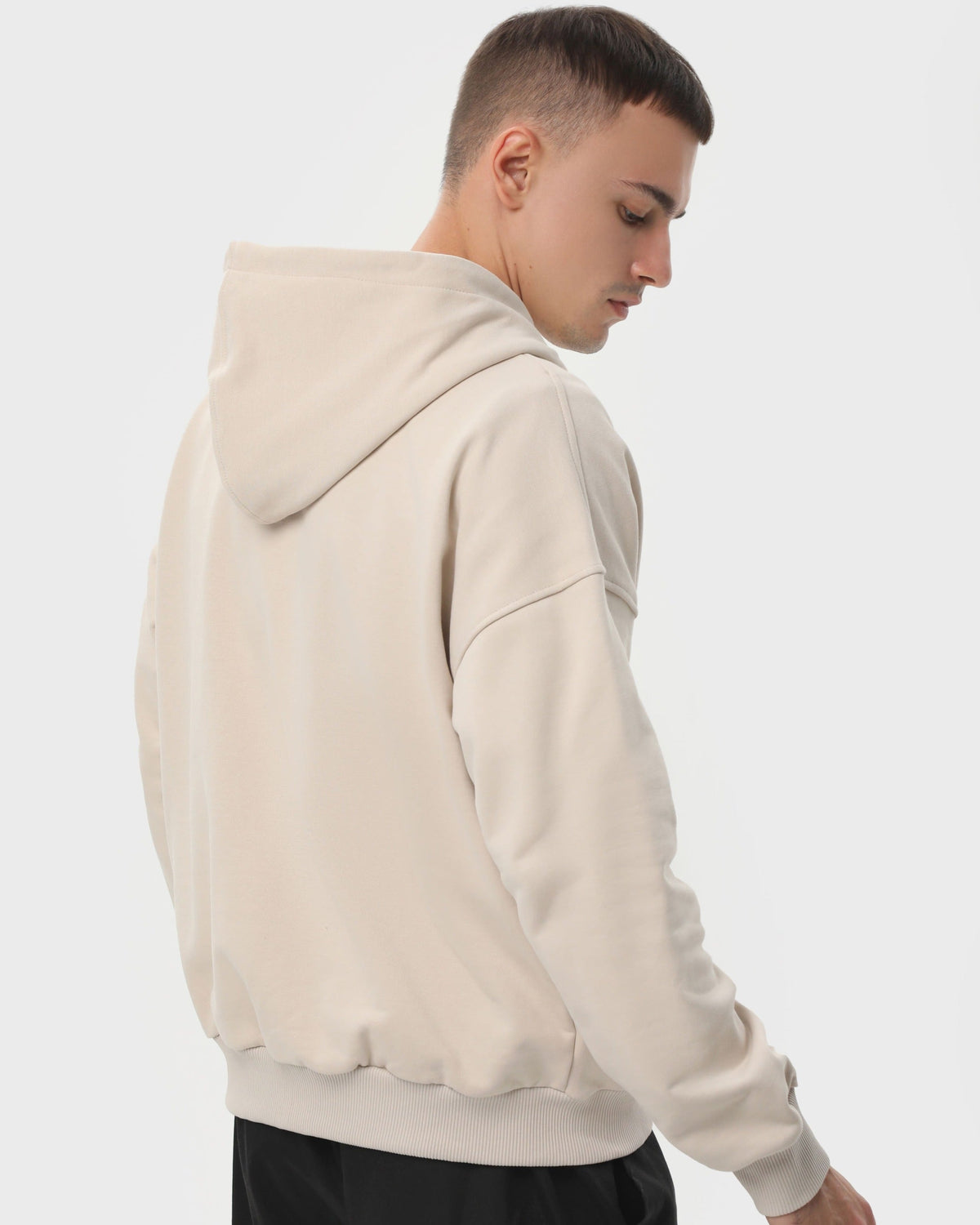Худі на блискавці чоловіче базове RAY PREMIUM LOOSE бежеве (U0409M-Cream) — фото 3