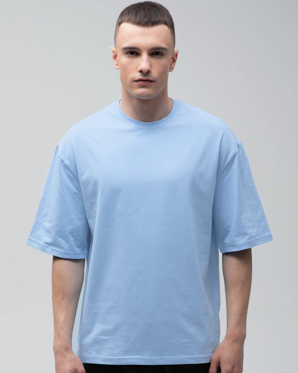 Футболка оверсайз RAY OVERSIZE чоловіча блакитна (U0104M-Sky Blue) — фото 1