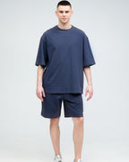 Костюм футболка оверсайз та шорти RAY BASIC темно-сірий чоловічий (U1801M-Dark Grey) — фото 1