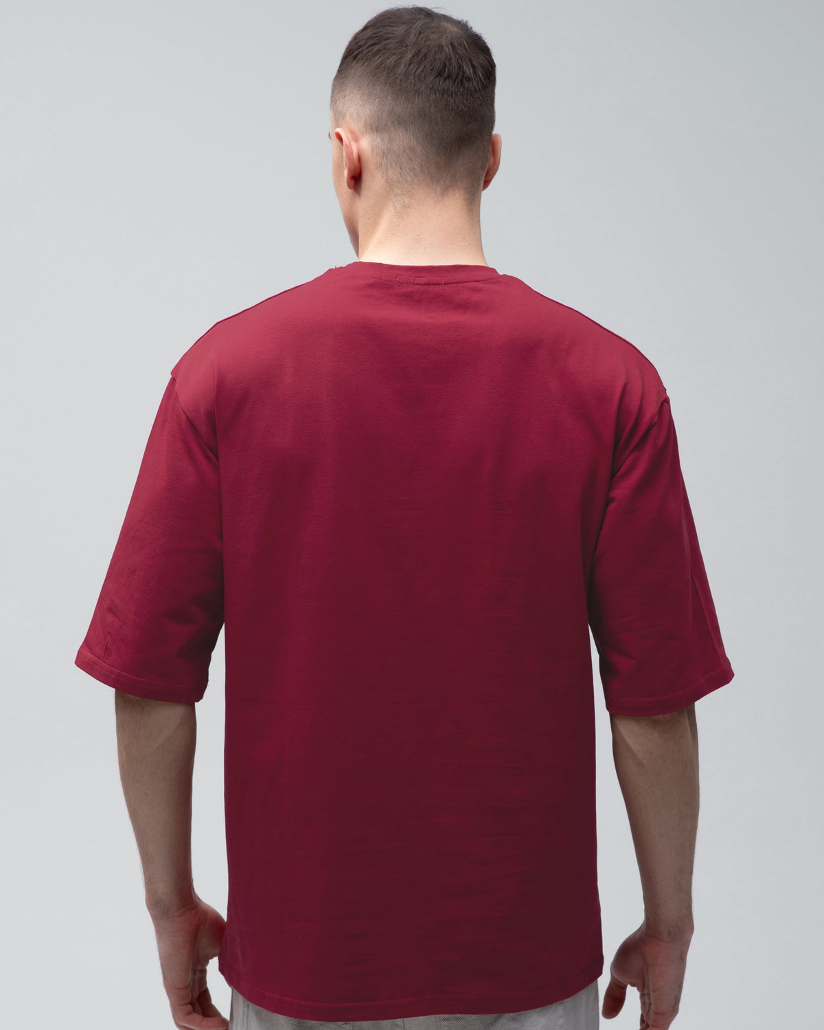 Футболка оверсайз RAY OVERSIZE чоловіча бордова (U0104M-Burgundy) — фото 4