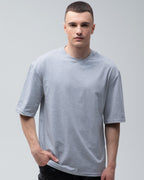 Футболка оверсайз RAY OVERSIZE чоловіча сірий меланж (U0104M-Grey Heather) — фото 1