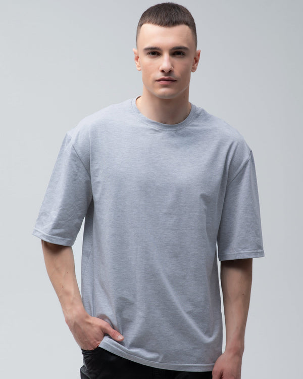 Футболка оверсайз RAY OVERSIZE чоловіча сірий меланж (U0104M-Grey Heather) — фото 1