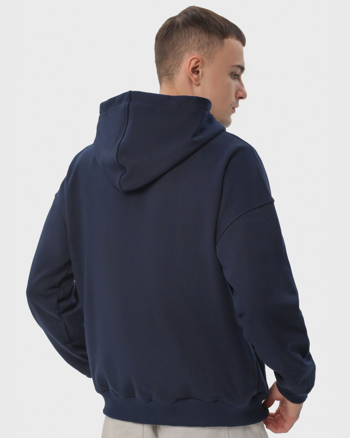 Худі на блискавці чоловіче базове RAY PREMIUM LOOSE темно-синє (U0409M-Navy Blue) — фото 3