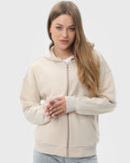 Худі на блискавці жіноче базове RAY PREMIUM LOOSE бежеве (U0409W-Cream) — фото 1
