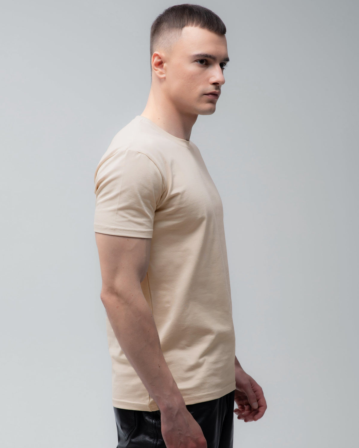 Футболка базова Ray Premium Fit чоловіча бежева (U0102-Cream) — фото 3