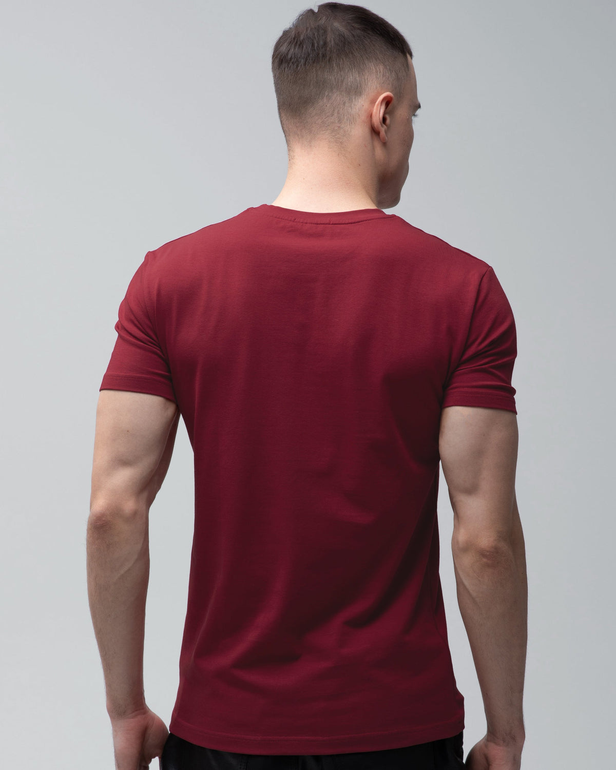 Футболка базова Ray Premium Fit чоловіча бордова (U0102-Burgundy) — фото 4