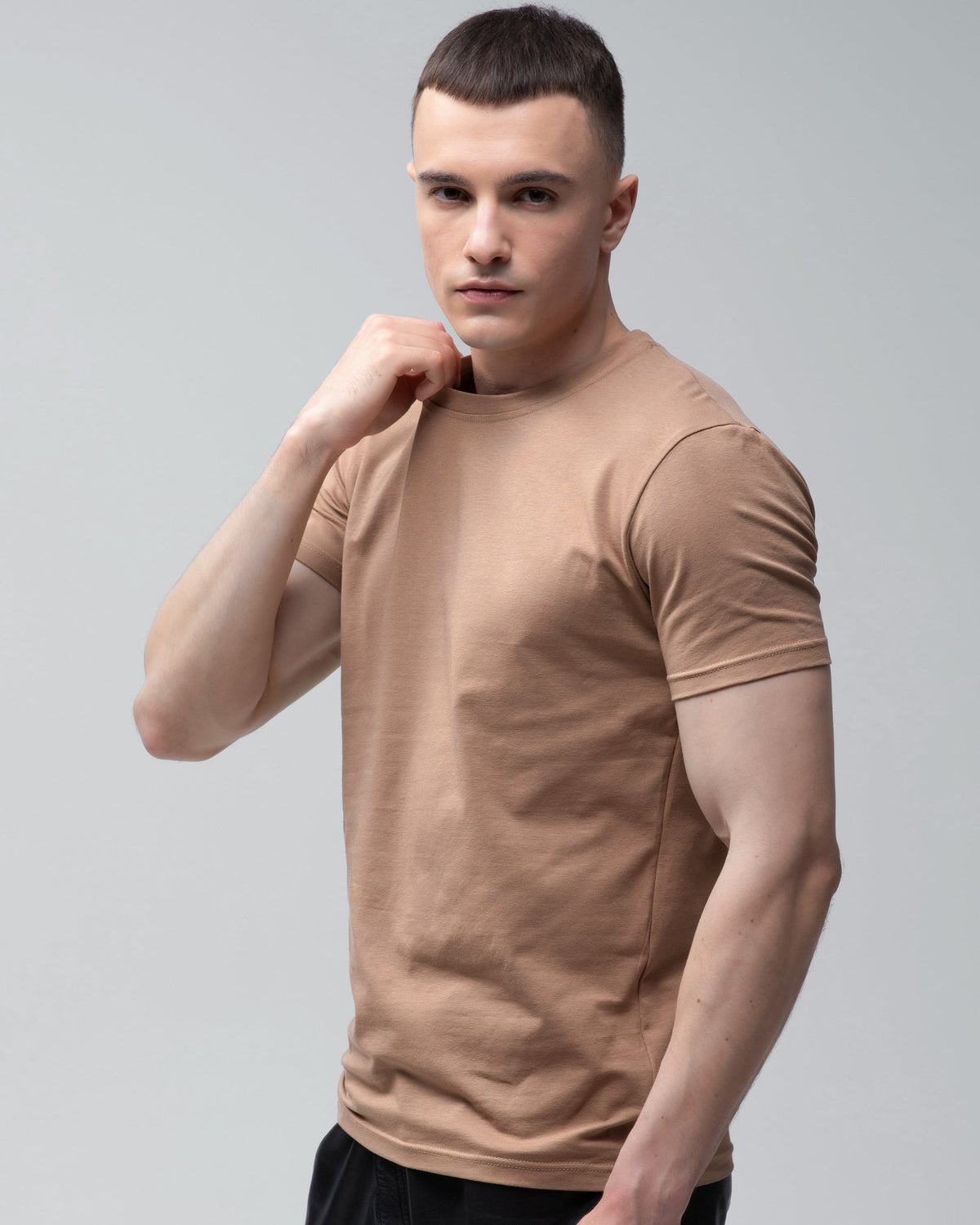 Футболка базова Ray Premium Fit чоловіча коричнева (U0102-Brown) — фото 2