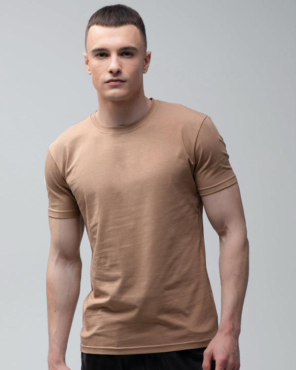 Футболка базова Ray Premium Fit чоловіча коричнева (U0102-Brown) — фото 1