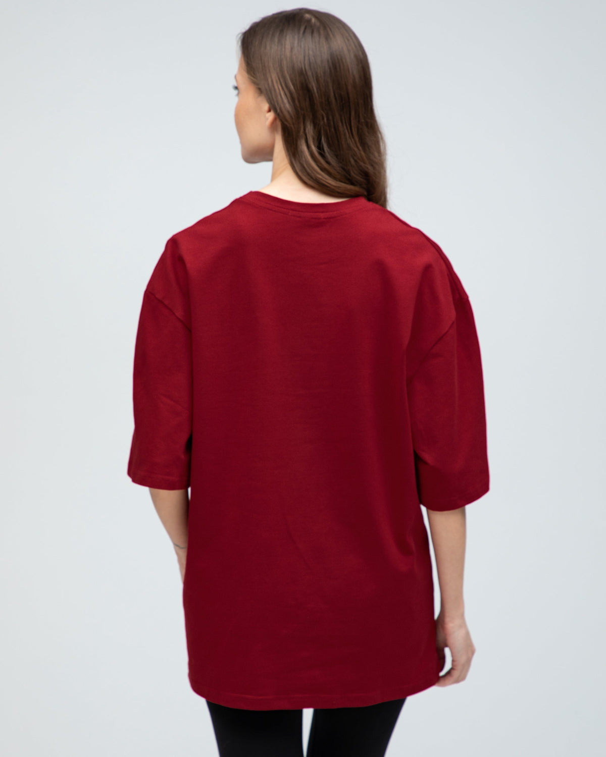 Футболка оверсайз RAY OVERSIZE бордова жіноча (U0104W-Burgundy) — фото 3