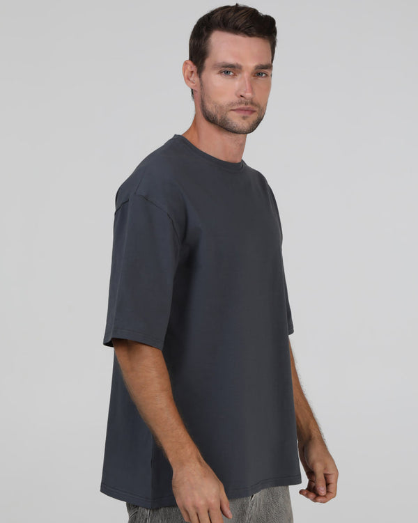 Футболка оверсайз RAY OVERSIZE чоловіча темно-сіра (U0104M-Dark Grey) — фото 3