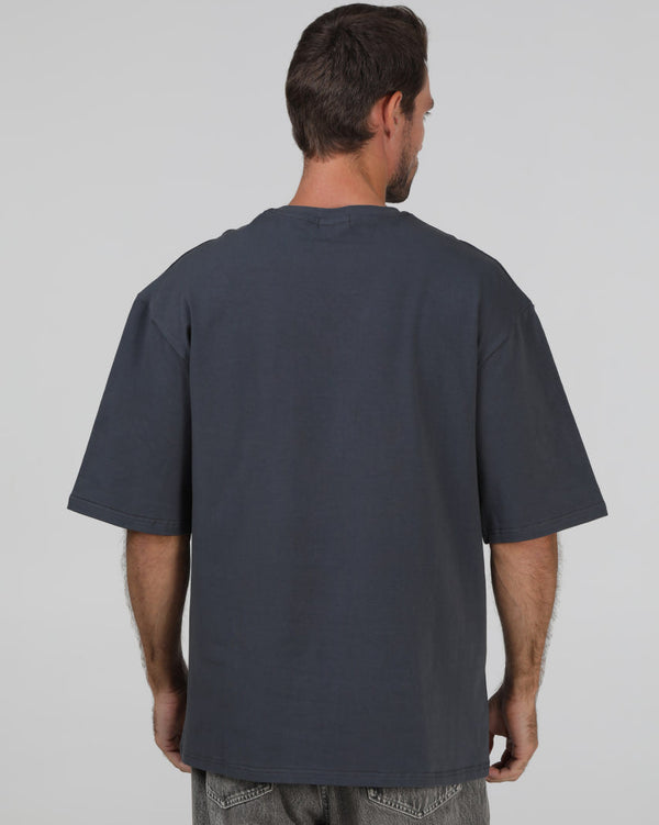 Футболка оверсайз RAY OVERSIZE чоловіча темно-сіра (U0104M-Dark Grey) — фото 4