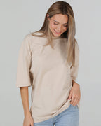 Футболка оверсайз RAY OVERSIZE жіноча бежева (U0104W-Cream) — фото 4