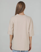 Футболка оверсайз RAY OVERSIZE жіноча бежева (U0104W-Cream) — фото 3