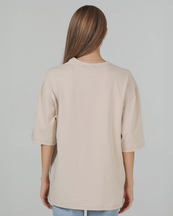 Футболка оверсайз RAY OVERSIZE жіноча бежева (U0104W-Cream) — фото 3