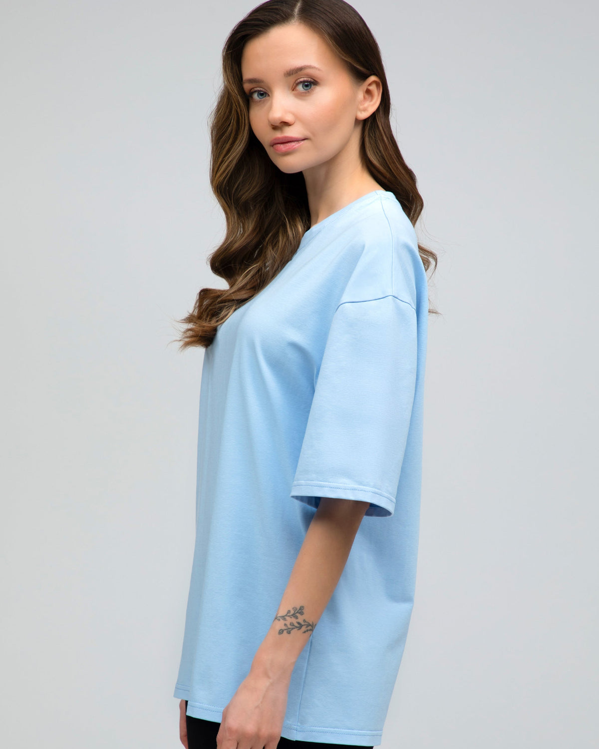 Футболка оверсайз RAY OVERSIZE жіноча блакитна (U0104W-Sky Blue) — фото 3