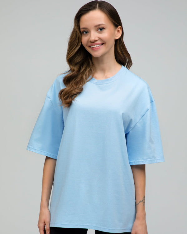 Футболка оверсайз RAY OVERSIZE жіноча блакитна (U0104W-Sky Blue) — фото 1