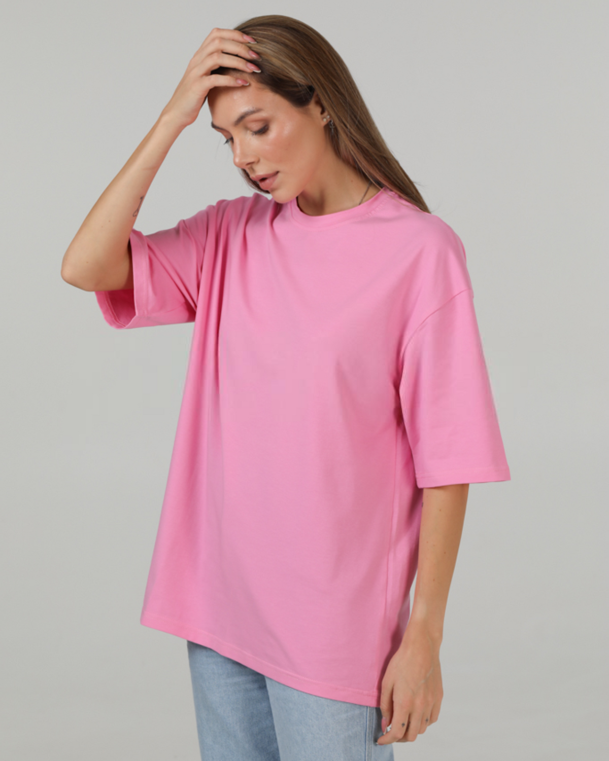 Футболка оверсайз RAY OVERSIZE жіноча рожева (U0104W-Pink) — фото 4