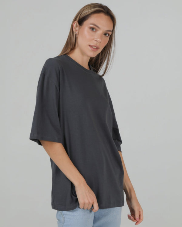 Футболка оверсайз RAY OVERSIZE жіноча темно-сіра (U0104W-Dark Grey) — фото 3