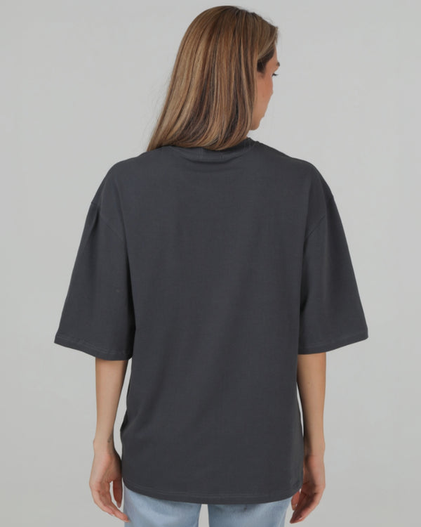 Футболка оверсайз RAY OVERSIZE жіноча темно-сіра (U0104W-Dark Grey) — фото 4
