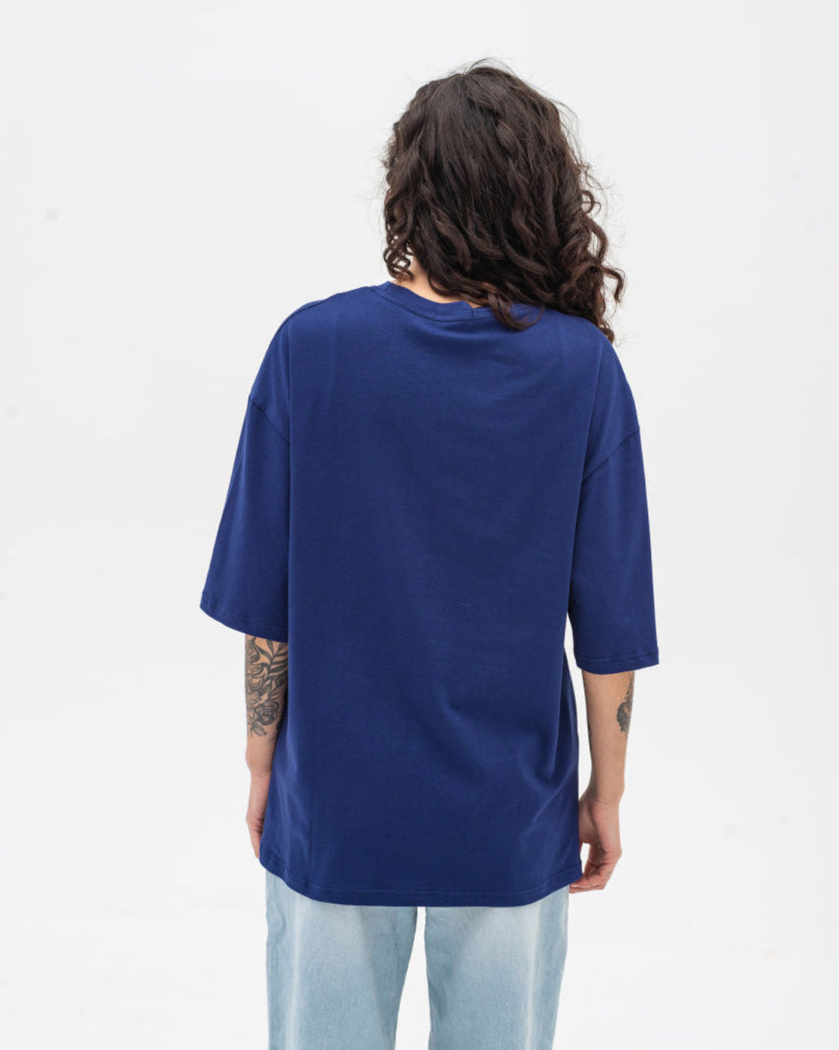 Футболка оверсайз RAY OVERSIZE жіноча темно-синя (U0104W-Navy Blue) — фото 4