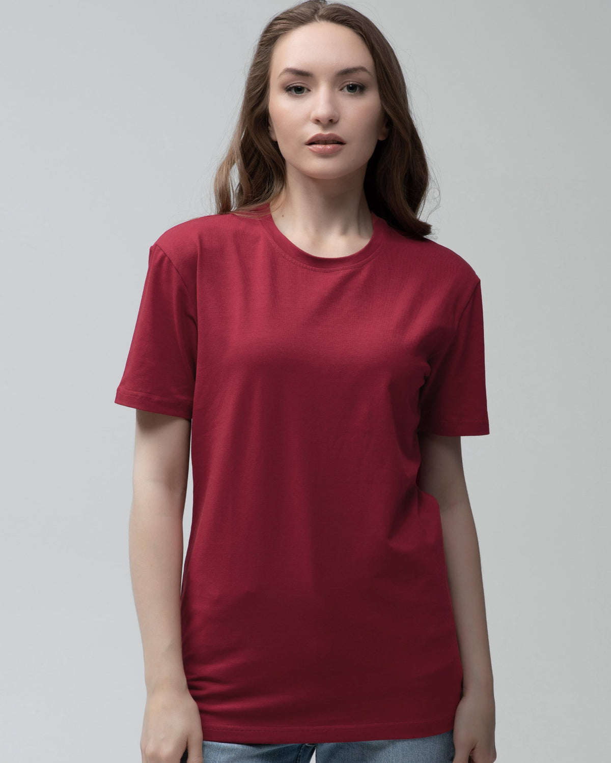 Футболка базова Ray Premium Fit жіноча бордова (U0102W-Burgundy) — фото 1