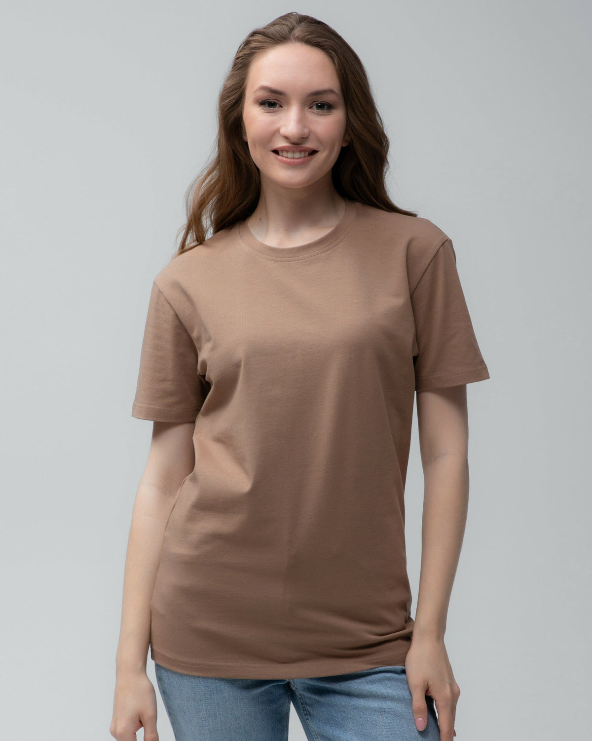 Футболка базова Ray Premium Fit жіноча коричнева (U0102W-Brown) — фото 1